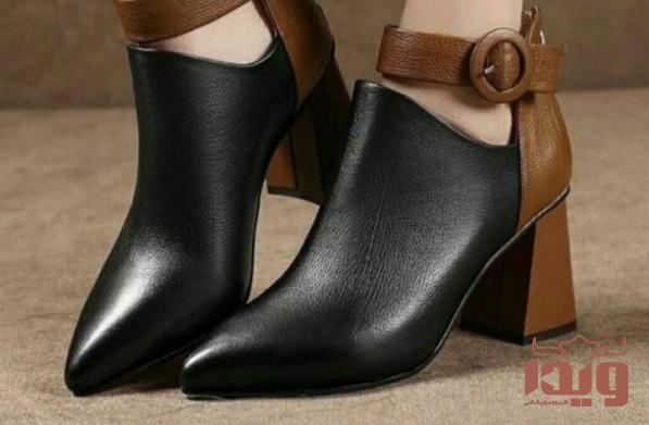 خرید کفش چرم زنانه پاشنه دار از رنگ های پرطرفدار بازار