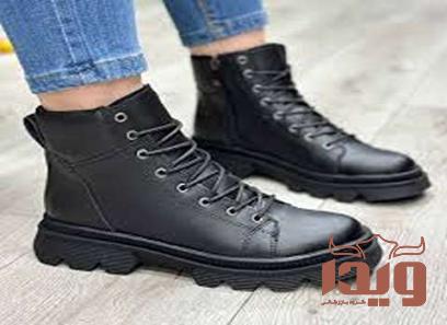 کفش چرم بندی مشکی | خرید با قیمت ارزان